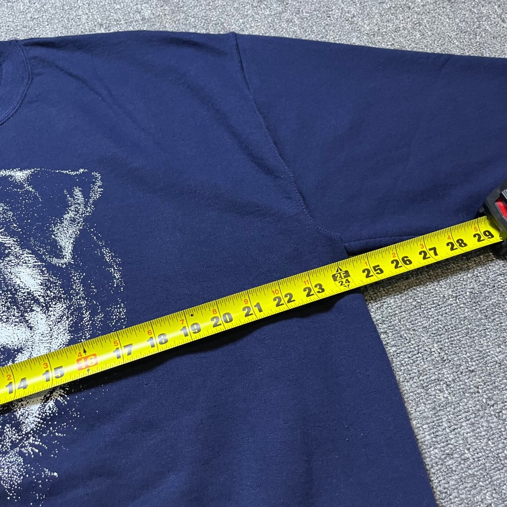 Vintage Jerzees Sweatshirt XL Navy Blue Rottweiler Dog Graphic Pullover 90s - Picture 7 of 7